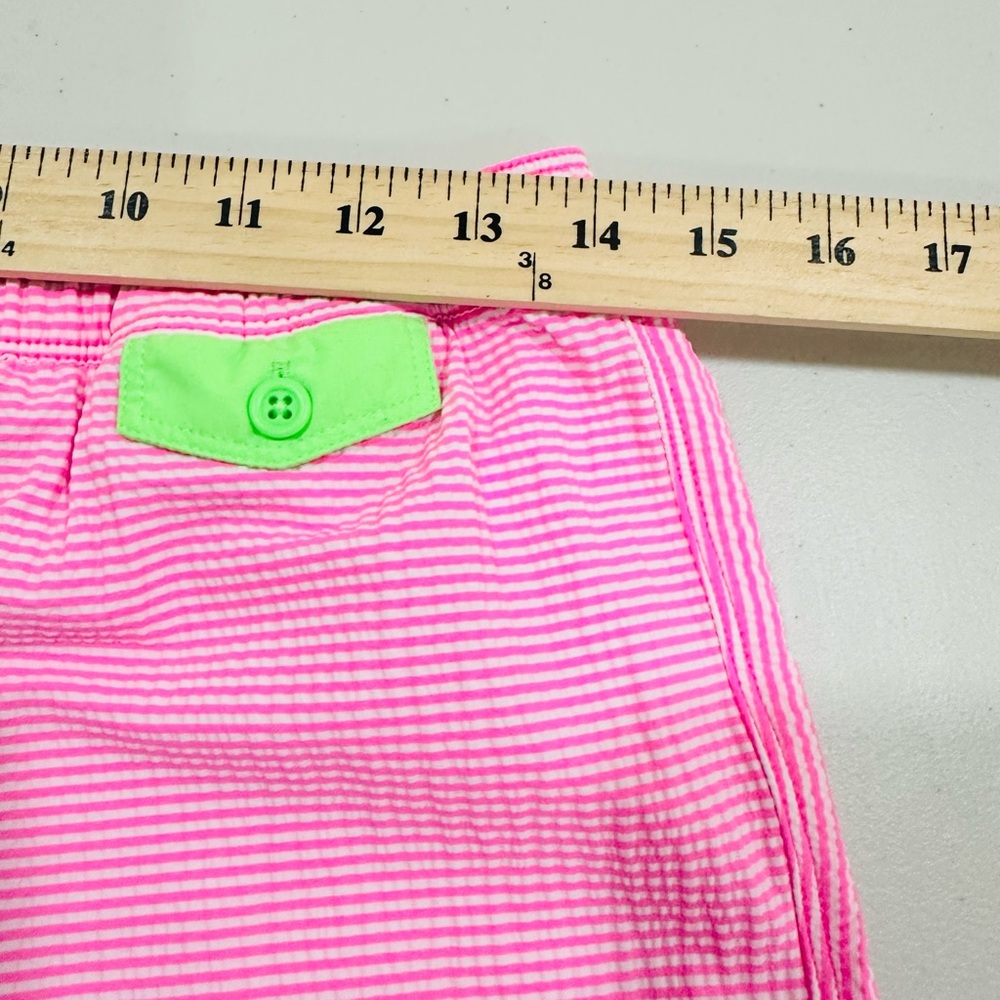 Vineyard Vines Pink White Striped Shorts Tassel Drawstring , Green Pokers XXS - Picture 5 of 7